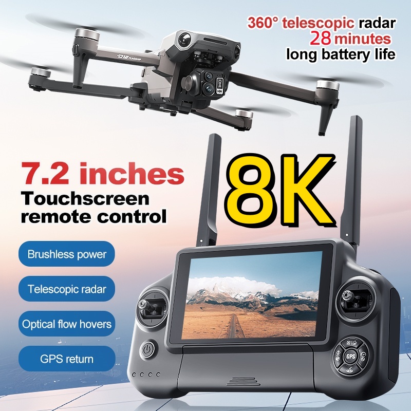 Drone Controller Screen - Dron RC z 3-osiowym gimbalem 8K,